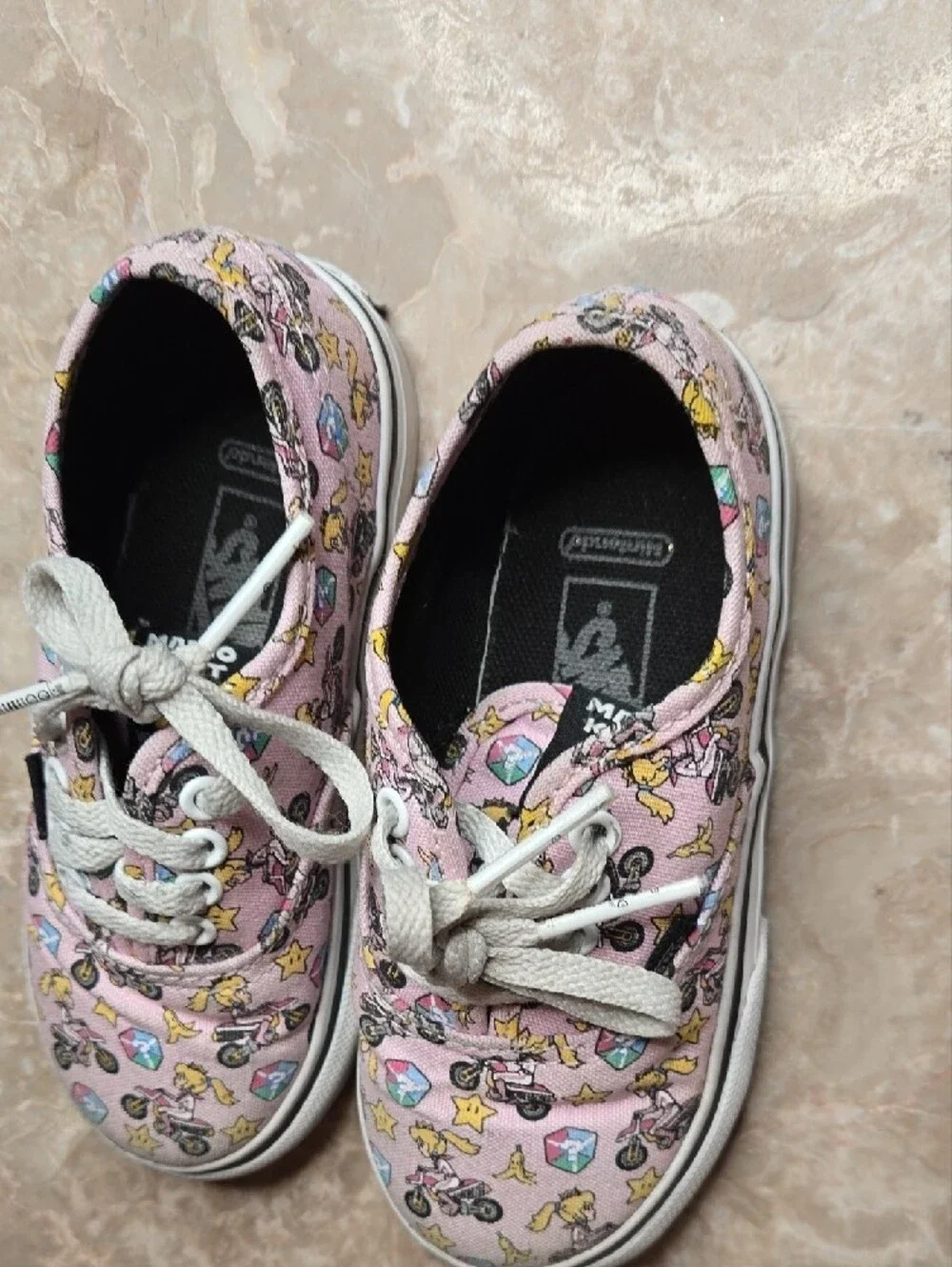 Nintendo Pink Kids Canvas Sneakers with Mario Kart Print